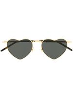 Saint Laurent Eyewear lunettes de soleil à monture cœur - Or - thumbnail