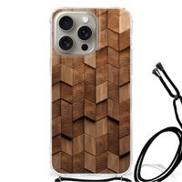 Stevig Telefoonhoesje voor iPhone 15 Pro Max Wooden Cubes