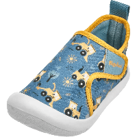 Playshoes pantoffels bouwwagens blauw-24