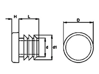 Insteekdop zwart rond 22mm- Insteekdop zwart rond 22mm-
