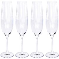 4x Champagne glazen/flutes 26 cl/260 ml van kristalglas - Champagneglazen - thumbnail