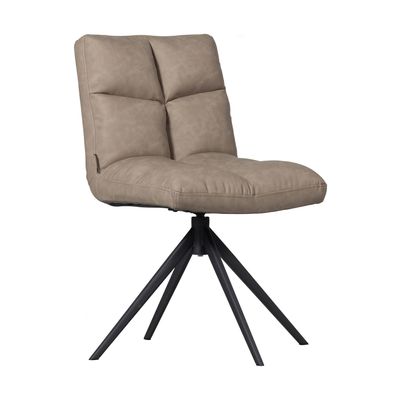 Woood Vinny eetkamerstoel leerlook Taupe draaibaar