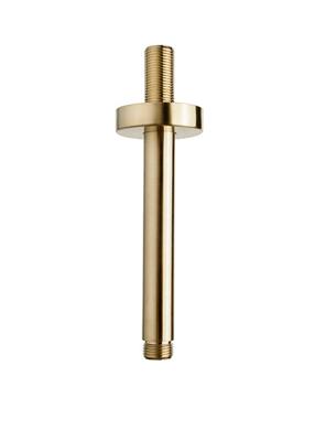 Wiesbaden luxe douche-arm rond plafondbev. 15cm geborsteld messing