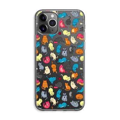 Kleurrijke katten: iPhone 11 Pro Max Transparant Hoesje
