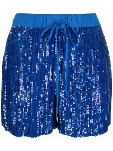 P.A.R.O.S.H. short orné de sequins à lien de resserrage - Bleu