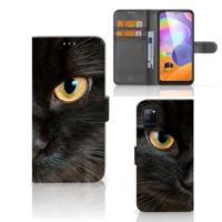 Samsung Galaxy A31 | Telefoonhoesje | Met pasjeshouder | Zwarte Kat