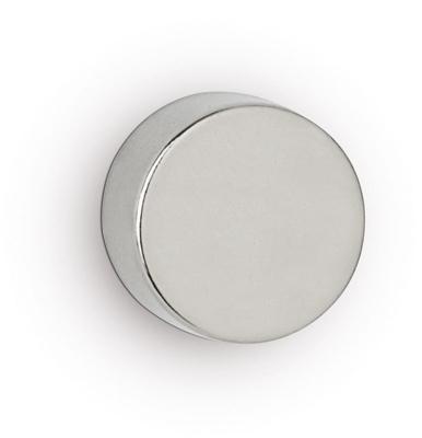 MAUL neodymium schijfmagneet, ft 15 x 10 mm, trekkracht 8 kg, zilver, blister van 4 stuks