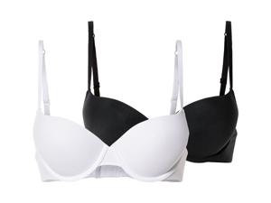 esmara Dames push-up beha's  (70A, Zwart/wit)