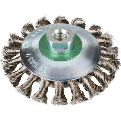 Rhodius 353093 Rhodius EKBZ, 8 stuks kegelborstel 115 x 15 x 20 x M14 mm, geklopt, Topline, Made in Germany, voor roestvrij staal, staal 8 stuk(s)