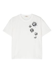 Andorine t-shirt en coton biologique à sequins - Blanc