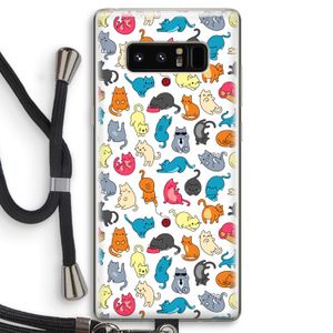 Kleurrijke katten: Samsung Galaxy Note 8 Transparant Hoesje met koord