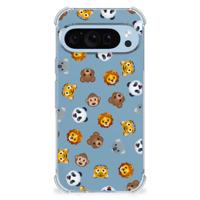 Doorzichtige Silicone Hoesje voor Google Pixel 9 | 9 Pro Dieren Emojis