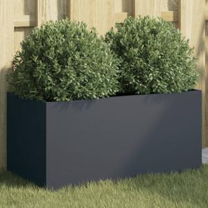 VidaXL Plantenbak 62x30x29 cm staal antracietkleurig
