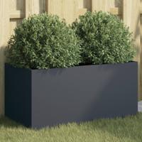 VidaXL Plantenbak 62x30x29 cm staal antracietkleurig