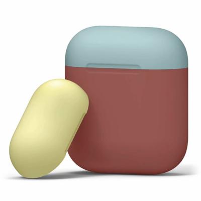Driekleur dropproof draadloze koptelefoon Oplaaddoos beschermende case voor Apple AirPods 1/2 (geel blauw rood)