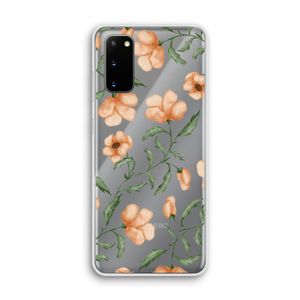 Peachy flowers: Samsung Galaxy S20 Transparant Hoesje