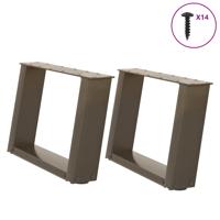 Salontafelpoten 2 st U-vormig 50x(30-31) cm staal naturel