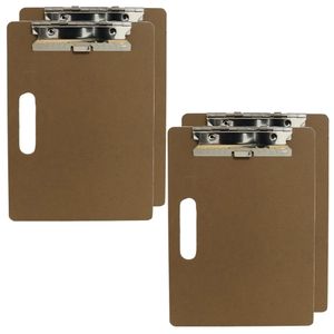 4x stuks clipboard/klembord houtkleur A4 formaat 23 x 31 cm