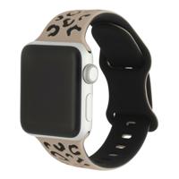Apple Watch Siliconen Luipaard Wild Band - Lichtbruin Zwart -