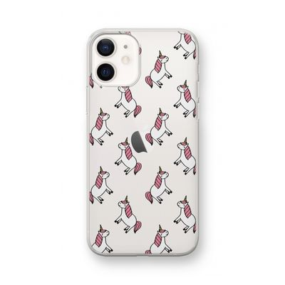 Eenhoorns overal: iPhone 12 mini Transparant Hoesje