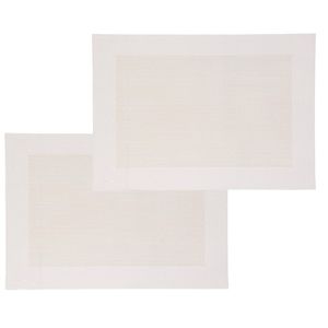 Set van 4x stuks placemats wit/ivoor texaline 50 x 35 cm - Placemats