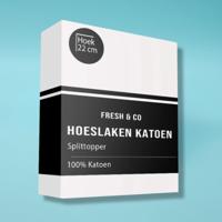Splittopper Hoeslaken - Katoen - Verkoelend - 180x210 cm - Keuze Uit Meerdere Kleuren - Fresh and Co - Dekbed-Discounter.nl