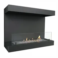 Dakota - 3-zijdige 80cm zwarte biohaard | ScandiFlames | Hangende bio-ethanol haard | Zwart