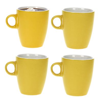 Cosy & trendy Koffiekopjes/bekers - 8x - geel - 190 ml - Keramiek - Glans finish