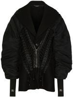 Dolce & Gabbana veste bomber à lacets latéraux - Noir