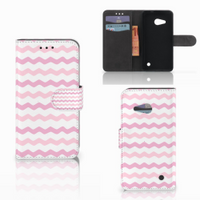 Microsoft Lumia 550 Telefoon Hoesje Waves Roze - thumbnail