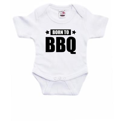 Born to BBQ tekst - Baby rompertje - wit - jongens en meisjes - Kraamcadeau - barbecue liefhebber