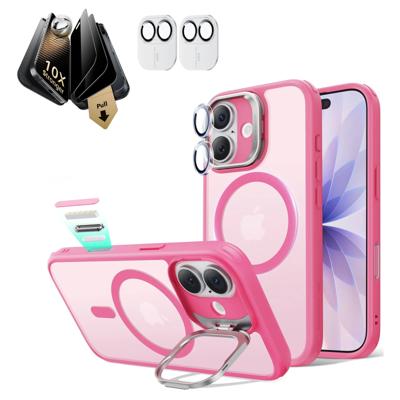 iPhone 17 Bundle Classic Hybrid Magnetic Case (Stash Stand) and Armorite Pro Privacy Screen Protector - Frosted Pink iPhone 17 Bundle Classic Hybrid Magnetic Case (Stash Stand) and Armorite Pro Privacy Screen Protector - Frosted Pink