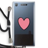 Hartje: Sony Xperia XZ1 Transparant Hoesje met koord