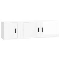 The Living Store TV-meubelset - Hoogglans wit - 100x34.5x40 + 40x34.5x40 cm