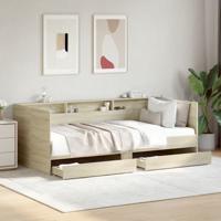 Slaapbank met lades zonder matras 90x200 cm sonoma eikenkleurig