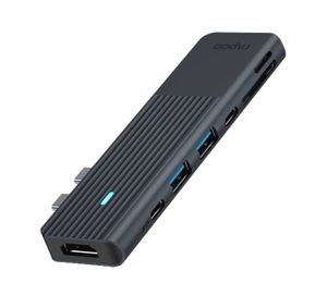 Rapoo USB-C Multiport Adapter, 7-in-2, grijs Desktop accessoire Zwart