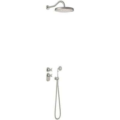 Regendouche set Tres Clasic | Inbouw | Thermostaatkraan | 2-weg | Vintage | RVS look