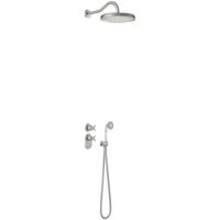 Regendouche set Tres Clasic | Inbouw | Thermostaatkraan | 2-weg | Vintage | RVS look