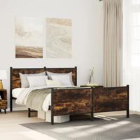 Bedframe zonder matras metaal gerookt eikenkleurig 140x190 cm