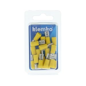 Vlakstekerhuls 6,3x0,8mm geel Geïsoleerd 25 stuks 171000 Klemko hersluitbare verpakking