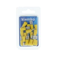 Vlakstekerhuls 6,3x0,8mm geel Geïsoleerd 25 stuks 171000 Klemko hersluitbare verpakking