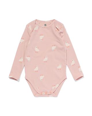 HEMA Romper Biologisch Katoen Met Stretch Kuiken Roze (roze)
