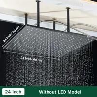LED Regendouchekop met Temperatuurgevoelige Kleuren - Plafondmontage | 4 Installatiearmen | Vierkant | Chroom / Zwart / Geborsteld Nikkel LED Regendouchekop met Temperatuurgevoelige Kleuren - Plafondmontage | 4 Installatiearmen | Vierkant | Chroom / Zwart / Geborsteld Nikkel