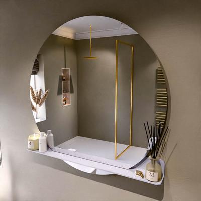 MONDIAZ SPOT spiegel rond 120cm met Spiegelplanchet kleur Cale.
