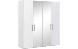 Goossens Kledingkast Easy Storage Ddk, Kledingkast 203 cm breed, 220 cm hoog, 2x glas draaideur en 2x spiegel draaideur midden
