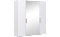 Goossens Kledingkast Easy Storage Ddk, Kledingkast 203 cm breed, 220 cm hoog, 2x glas draaideur en 2x spiegel draaideur midden
