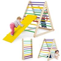 Opvouwbare Klimdriehoek Klimrek met Houten Ladder Sportdriehoek voor de Ontwikkeling van Motoriek voor Peuters Vanaf 3 Jaar