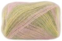 Lana Grossa Cottonhair 108 Vanille/roze/oudroze/donker olijfgroen/limoengroen