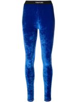 TOM FORD legging en velours à taille à logo - Bleu - thumbnail