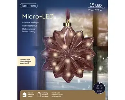 Lumineo microled bloem 19cm warm wit